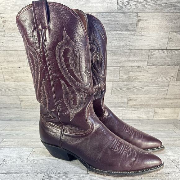 Nocona Boots Other - Nocona Boots Brown Burgandy Leather Cowboy Men’s Sz 10 Pointed Toe Made USA